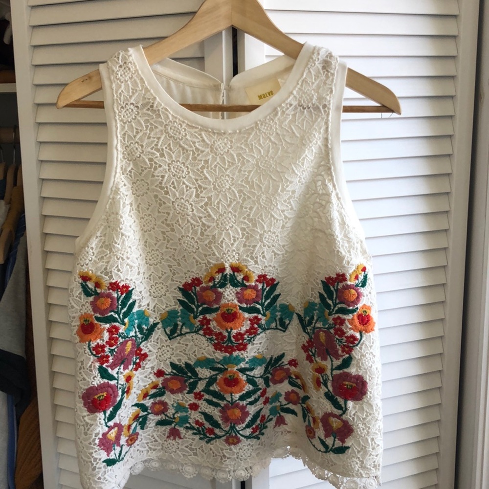ANTHROPOLOGIE Maeve embroidered top
